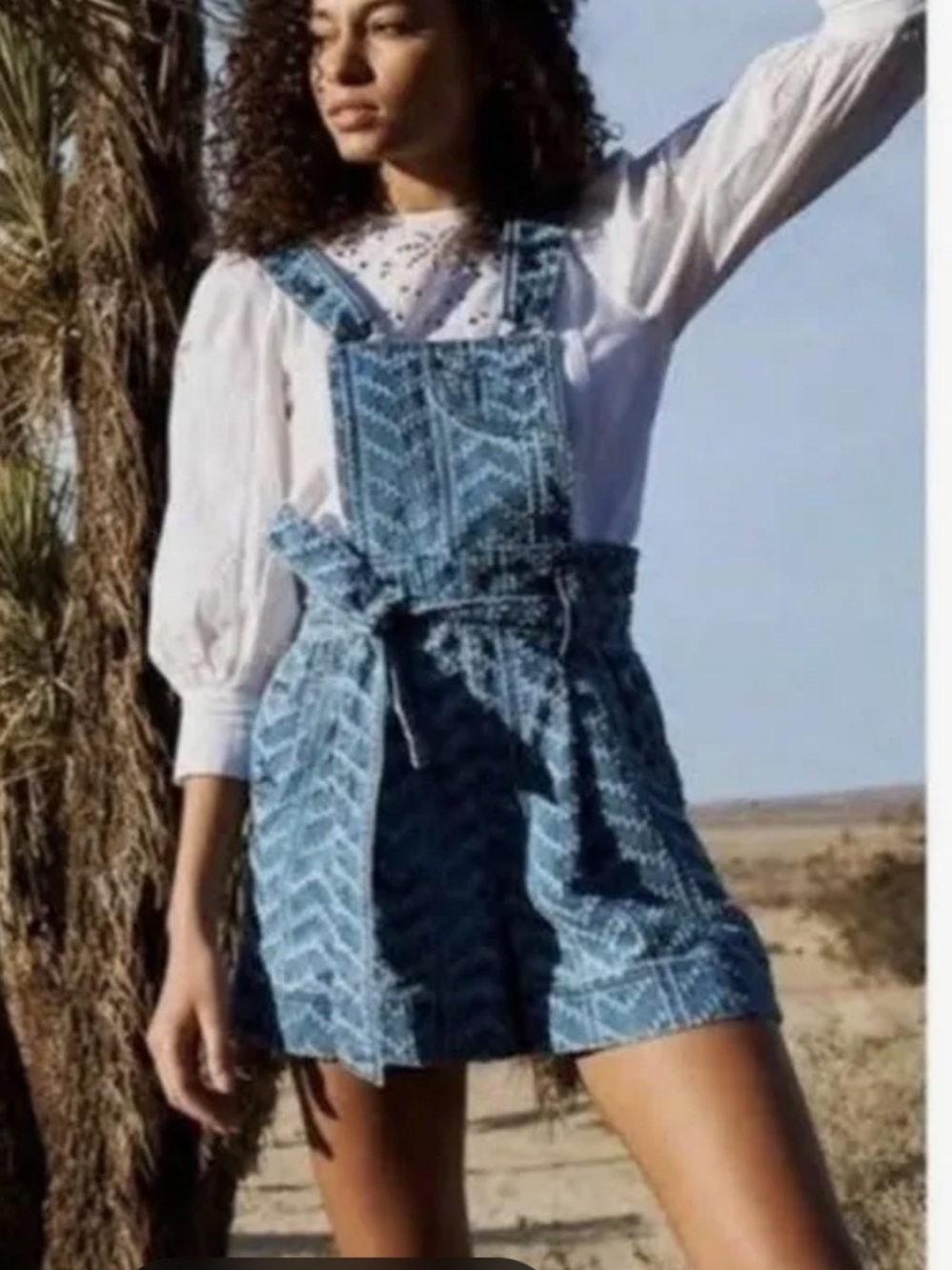 Happy Nature Overall Shorts Women’s 10 Blue Patterned Y2K Festival Bib Overalls
